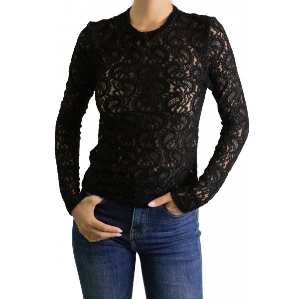 Maglia in pizzo girocollo Options